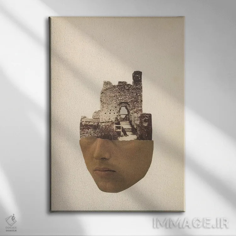 تابلو مینیمال سنگ قبر اثر ریچارد وروجز - نمای روبهرو روی دیوار