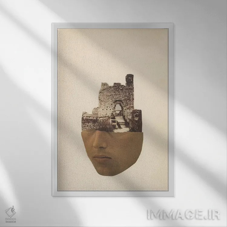 تابلو مینیمال سنگ قبر اثر ریچارد وروجز - نمای قابدار سفید