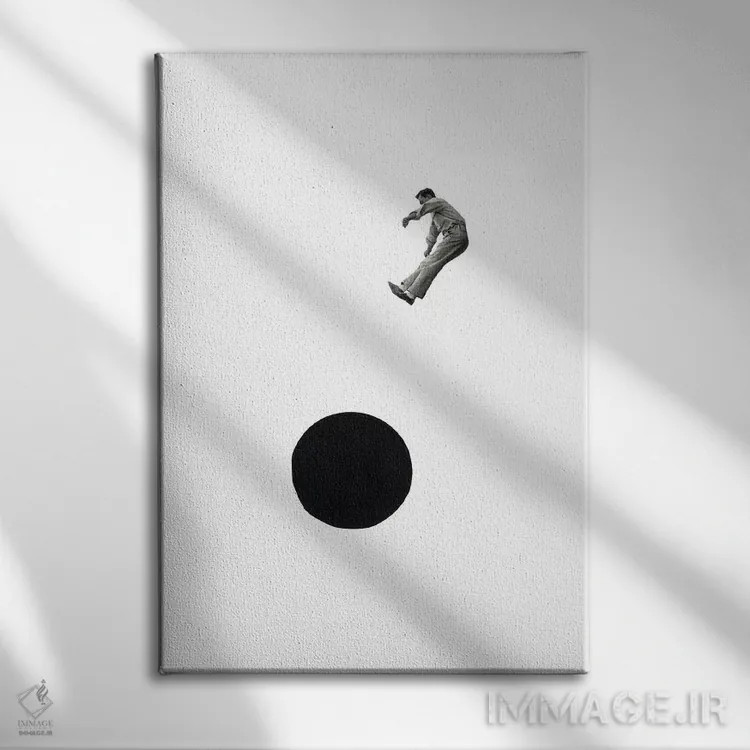 تابلو مینیمال درون پرتگاه اثر ریچارد وروجز - نمای روبهرو روی دیوار