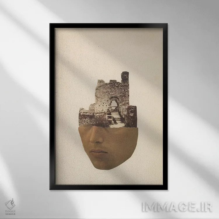 تابلو مینیمال سنگ قبر اثر ریچارد وروجز - نمای قابدار مشکی