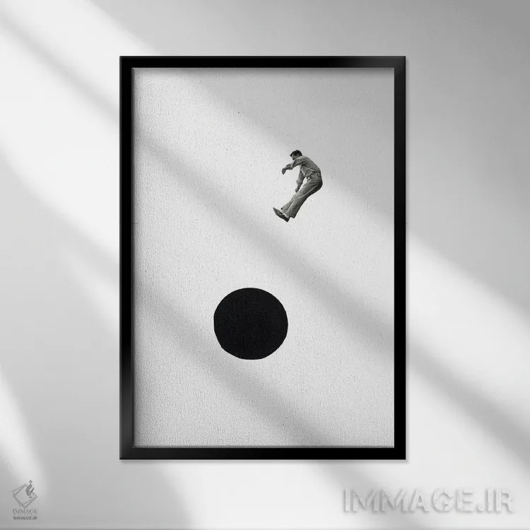 تابلو مینیمال درون پرتگاه اثر ریچارد وروجز - نمای قابدار مشکی