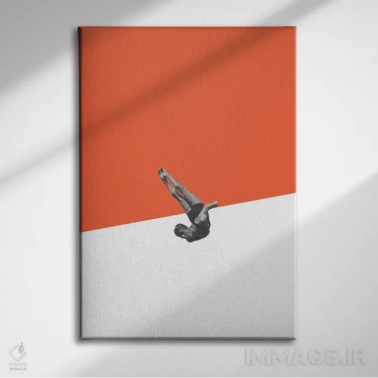 تابلو مینیمال غواص اثر ریچارد وروجز - نمای روبهرو روی دیوار