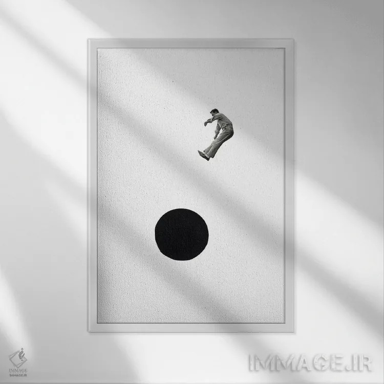 تابلو مینیمال درون پرتگاه اثر ریچارد وروجز - نمای قابدار سفید