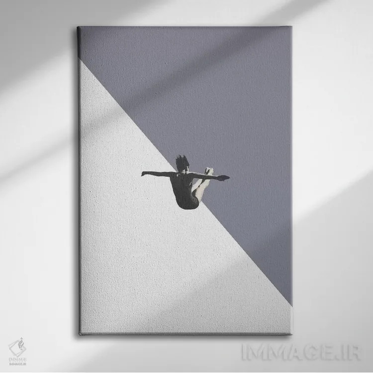 تابلو مینیمال غواص اثر ریچارد وروجز - نمای روبهرو روی دیوار