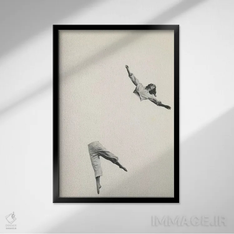 تابلو مینیمال قطع ارتباط اثر ریچارد وروجز - نمای قابدار مشکی