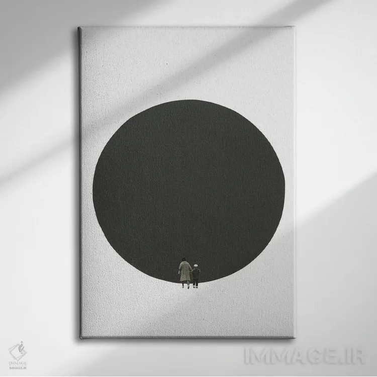 تابلو انتزاعی دوباره بیرون رفتن اثر ریچارد وروجز - نمای روبهرو روی دیوار