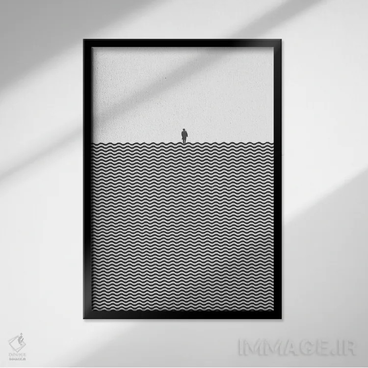 تابلو مینیمال منطقه اثر ریچارد وروجز - نمای قابدار مشکی