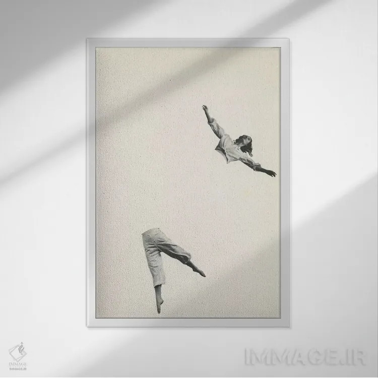 تابلو مینیمال قطع ارتباط اثر ریچارد وروجز - نمای قابدار سفید