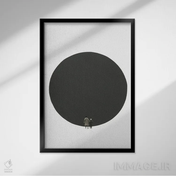 تابلو انتزاعی دوباره بیرون رفتن اثر ریچارد وروجز - نمای قابدار مشکی