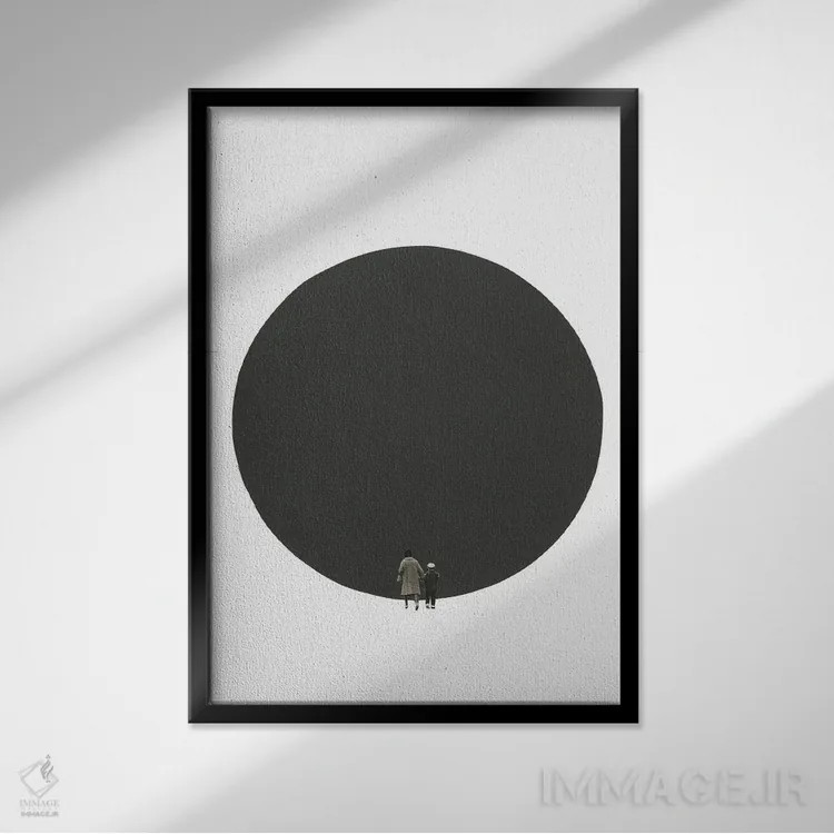 تابلو انتزاعی دوباره بیرون رفتن اثر ریچارد وروجز - نمای قابدار مشکی