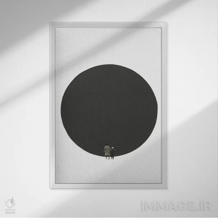 تابلو انتزاعی دوباره بیرون رفتن اثر ریچارد وروجز - نمای قابدار سفید