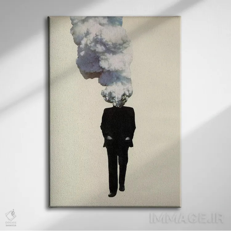 تابلو مینیمال آدم غیرقابل پیش بینی اثر ریچارد وروجز - نمای روبهرو روی دیوار