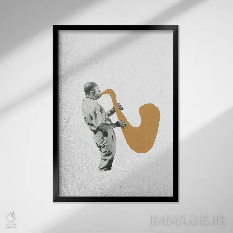 تابلو مدرن بازیکن اثر ریچارد وروجز - نمای قابدار مشکی