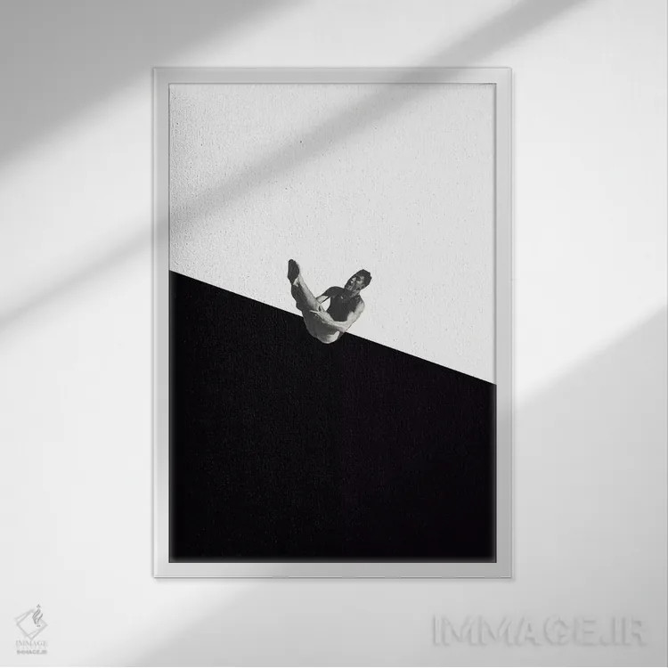 تابلو مینیمال غواص اثر ریچارد وروجز - نمای قابدار سفید