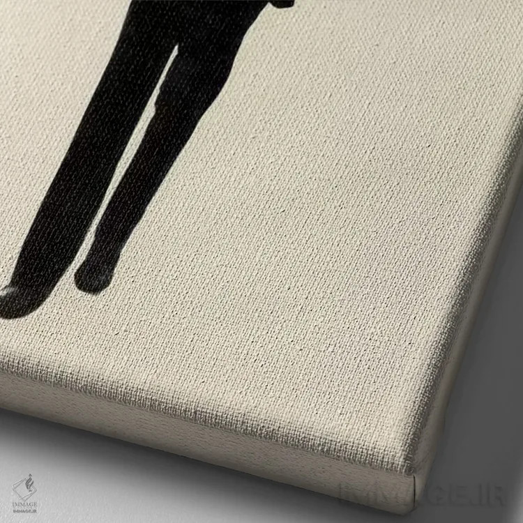 تابلو مینیمال آدم غیرقابل پیش بینی اثر ریچارد وروجز - نمای نزدیک بافت بوم