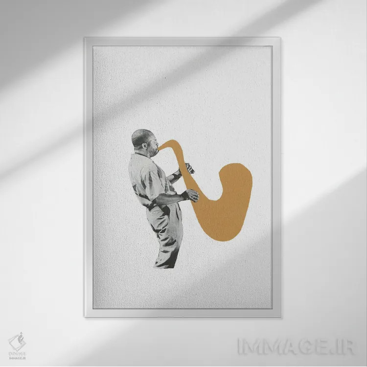 تابلو مدرن بازیکن اثر ریچارد وروجز - نمای قابدار سفید