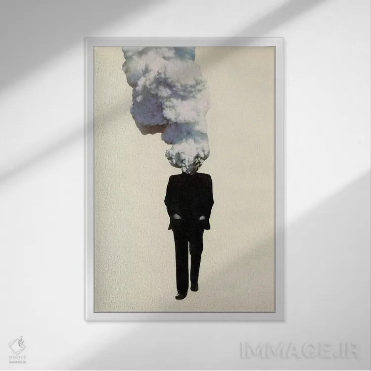 تابلو مینیمال آدم غیرقابل پیش بینی اثر ریچارد وروجز - نمای قابدار سفید