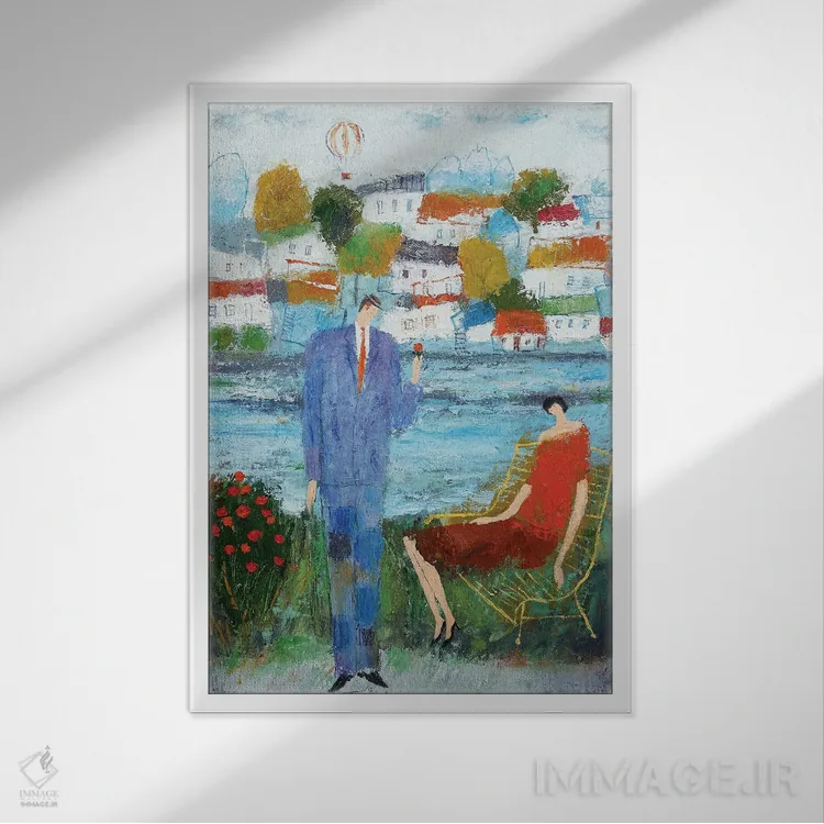 تابلو دکوراتیو سلام از صمیم قلب اثر گیا روازی - نمای قابدار سفید
