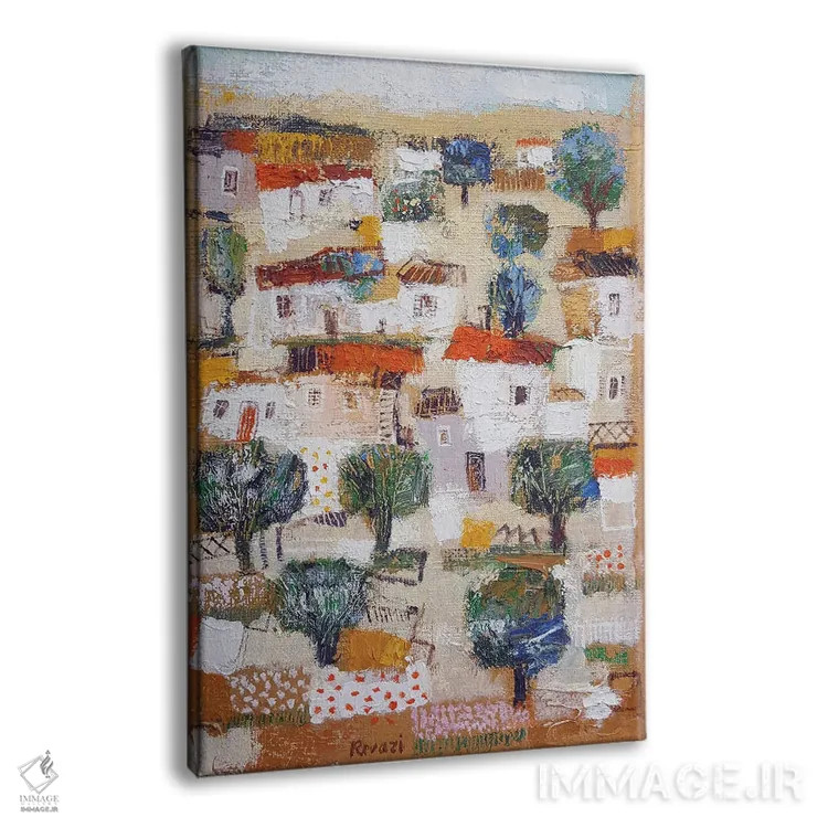 تابلو دکوراتیو منظره روستایی اثر گیا روازی - نمای پرسپکتیو محصول