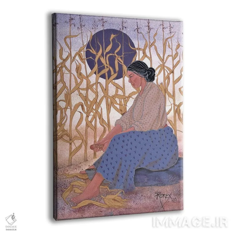 تابلو دکوراتیو پاک کردن ذرت اثر استودیو رورکس بریجز - نمای پرسپکتیو محصول