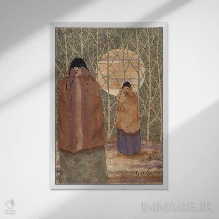 تابلو دکوراتیو ماه در جنگل ها اثر استودیو رورکس بریجز - نمای قابدار سفید