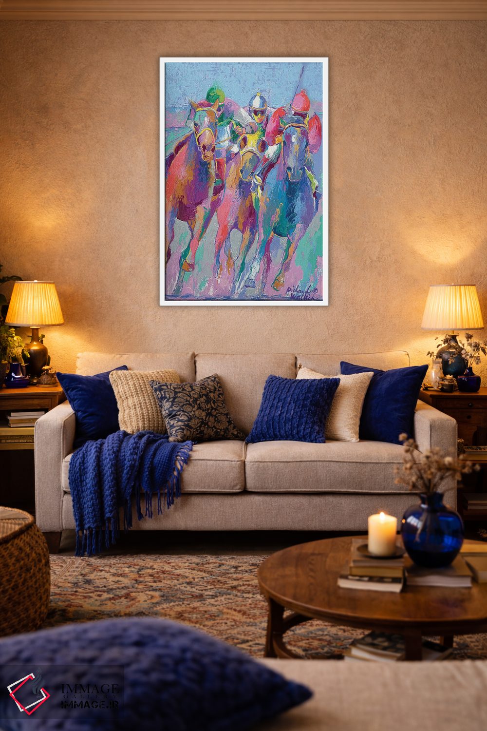 تابلو دکوراتیو مسابقه اسب دوانی دو اثر ریچارد والیش - D4W