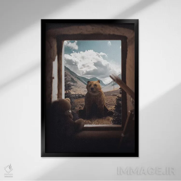 تابلو دکوراتیو عشق طاقت فرسا اثر شاون رایکن - نمای قابدار مشکی