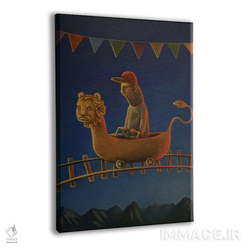 تابلو دکوراتیو بلیط به دنیای مزخرف اثر روری میچل - نمای پرسپکتیو محصول