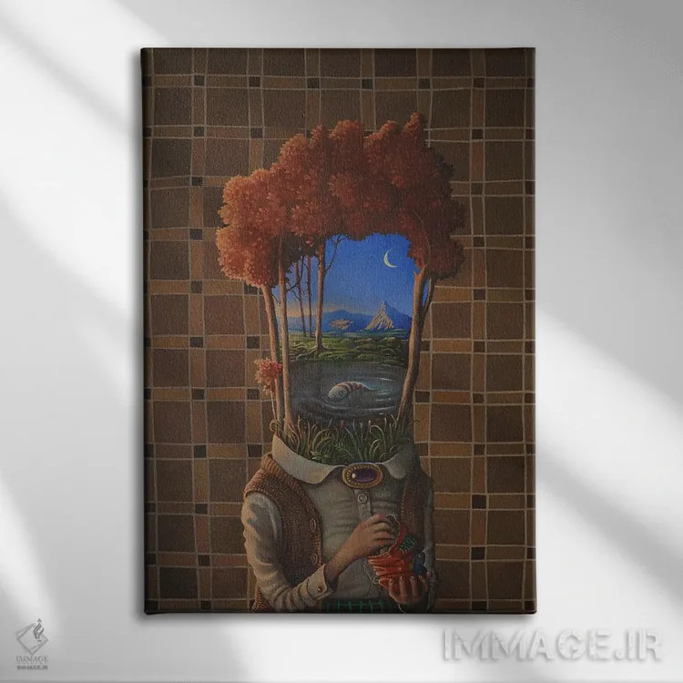 تابلو دکوراتیو تند و آتشین اثر روری میچل - نمای روبهرو روی دیوار