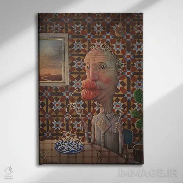 تابلو دکوراتیو غروب به سبک آل دنته اثر روری میچل - نمای روبهرو روی دیوار