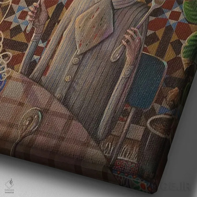 تابلو دکوراتیو غروب به سبک آل دنته اثر روری میچل - نمای نزدیک بافت بوم