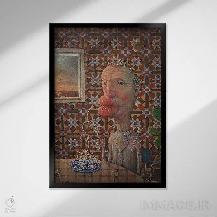 تابلو دکوراتیو غروب به سبک آل دنته اثر روری میچل - نمای قابدار مشکی