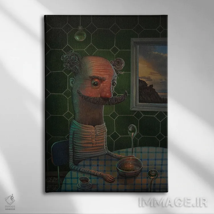 تابلو دکوراتیو فرنی و نمک اثر روری میچل - نمای روبهرو روی دیوار