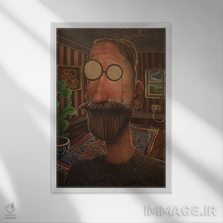 تابلو دکوراتیو مردی که مانند پسربچه ای گریه می کند اثر روری میچل - نمای قابدار سفید