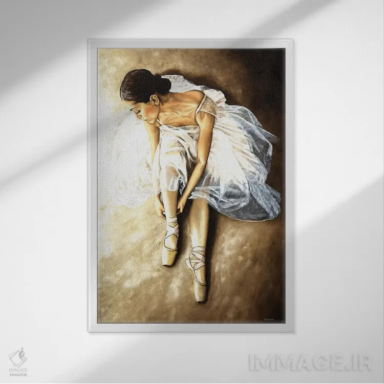 تابلو دکوراتیو آماده سازی آرام اثر ریچارد یانگ - نمای قابدار سفید
