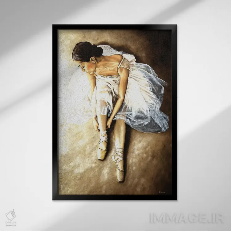 تابلو دکوراتیو آماده سازی آرام اثر ریچارد یانگ - نمای قابدار مشکی