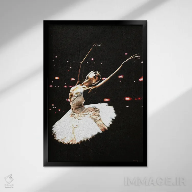 تابلو دکوراتیو پریما باله ریانا اثر ریچارد یانگ - نمای قابدار مشکی