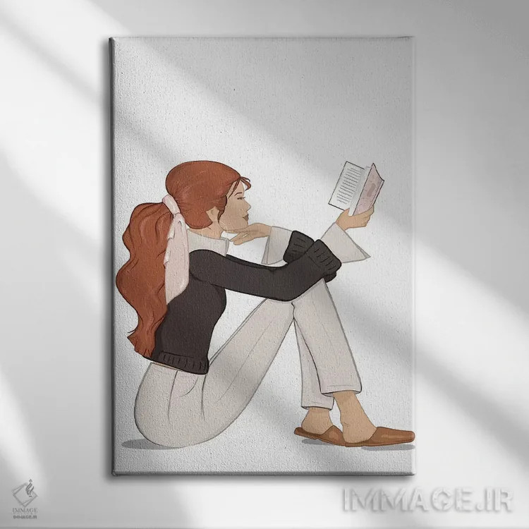 تابلو دکوراتیو Light-Skinned, Red Hair,شیک کتاب خوان، پوست روشن، موهای قرمز اثر سابینا فن - نمای روبهرو روی دیوار