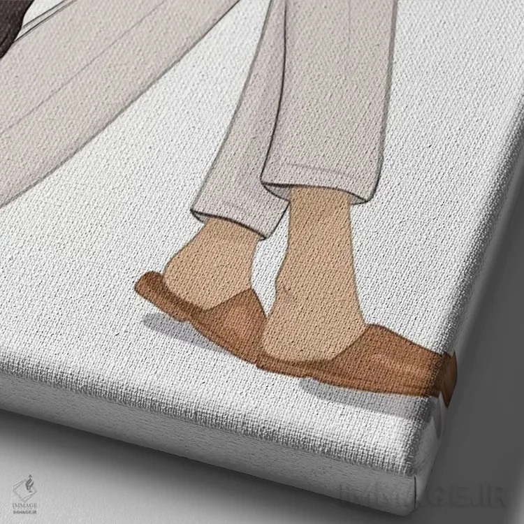 تابلو دکوراتیو Light-Skinned, Red Hair,شیک کتاب خوان، پوست روشن، موهای قرمز اثر سابینا فن - نمای نزدیک بافت بوم