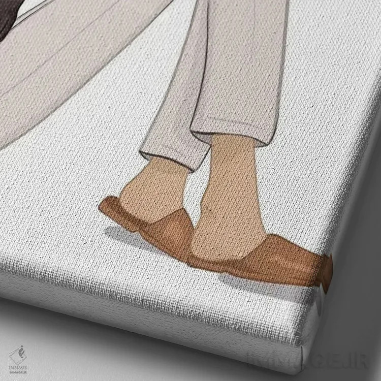 تابلو دکوراتیو Light-Skinned, Brunette Hair,شیک کتاب خوان، پوست روشن، موهای… اثر سابینا فن - نمای نزدیک بافت بوم