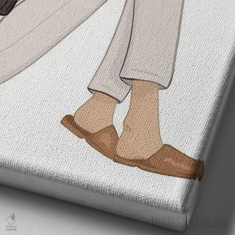 تابلو دکوراتیو Light-Skinned, Blonde Hair,شیک کتاب خوان، پوست روشن، موی بلون… اثر سابینا فن - نمای نزدیک بافت بوم