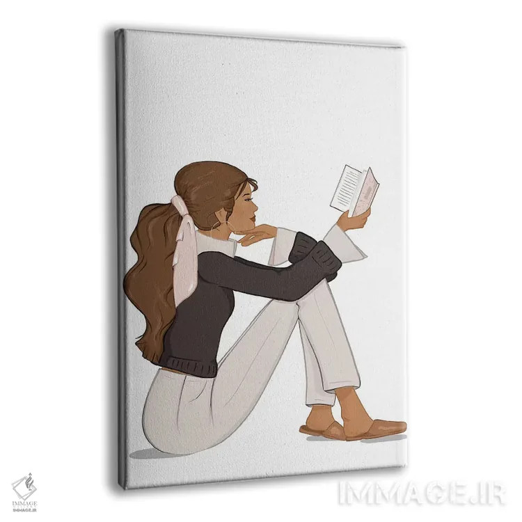 تابلو دکوراتیو Tanned, Brunette Hair,شیک کتاب خوان، پوست برنزه، موهای قهوه ا… اثر سابینا فن - نمای پرسپکتیو محصول