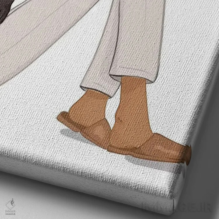 تابلو دکوراتیو Tanned, Brunette Hair,شیک کتاب خوان، پوست برنزه، موهای قهوه ا… اثر سابینا فن - نمای نزدیک بافت بوم