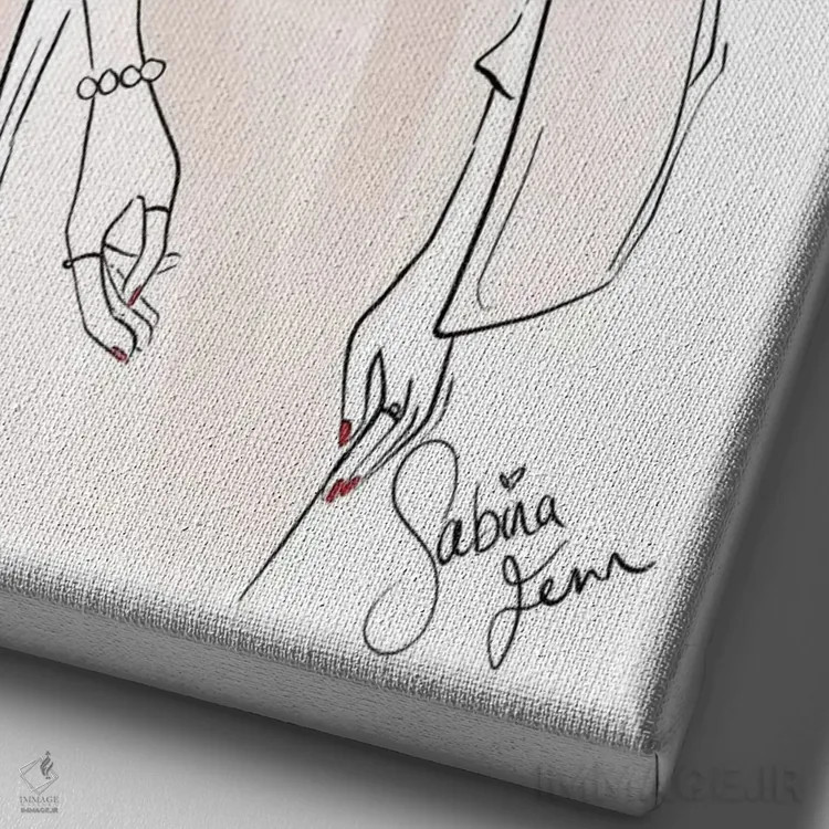 تابلو دکوراتیو لباس رسمی اداری اثر سابینا فن - نمای نزدیک بافت بوم