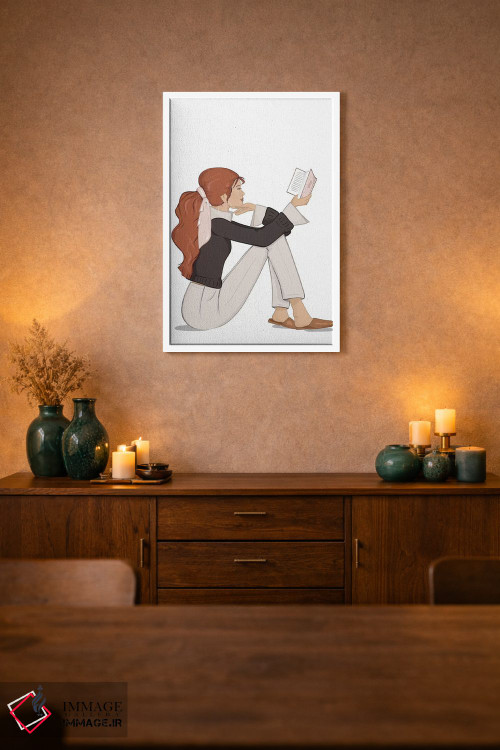 تابلو دکوراتیو Light-Skinned, Red Hair,شیک کتاب خوان، پوست روشن، موهای قرمز اثر سابینا فن - D1W