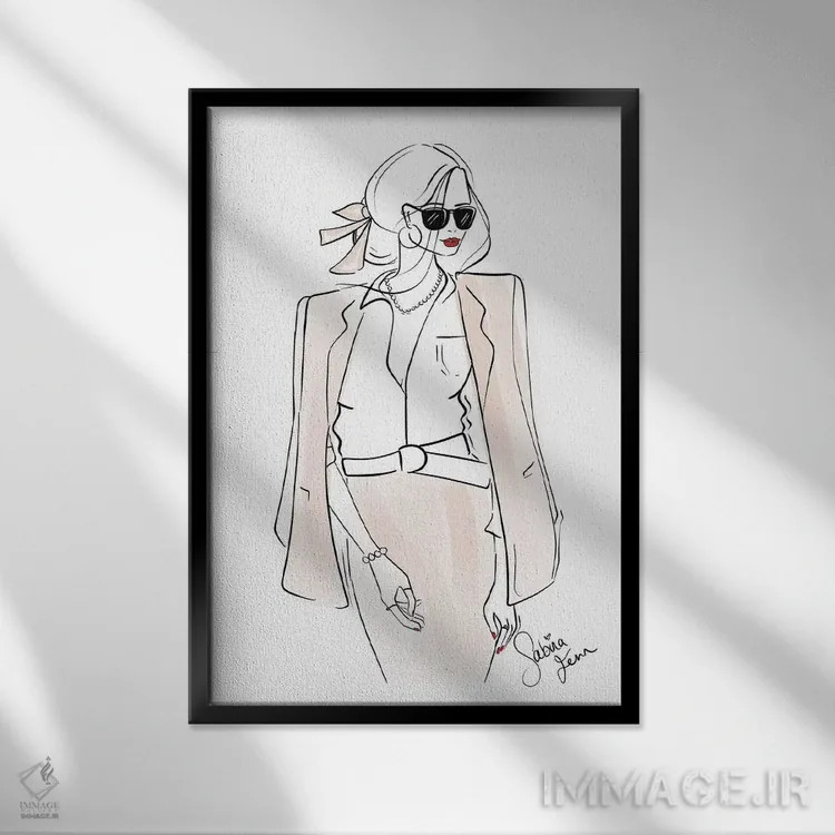 تابلو دکوراتیو لباس رسمی اداری اثر سابینا فن - نمای قابدار مشکی