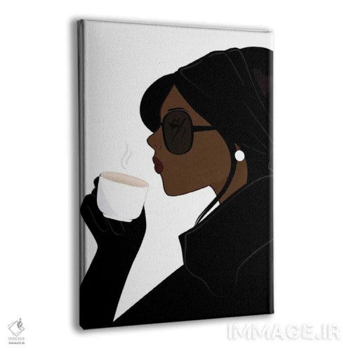 تابلو دکوراتیو Dark-Skinned, Black Hair,شیک اسپرسو، پوست تیره، موهای مشکی اثر سابینا فن - نمای پرسپکتیو محصول