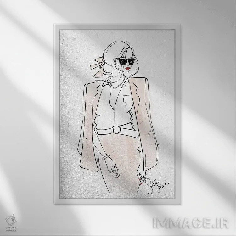 تابلو دکوراتیو لباس رسمی اداری اثر سابینا فن - نمای قابدار سفید