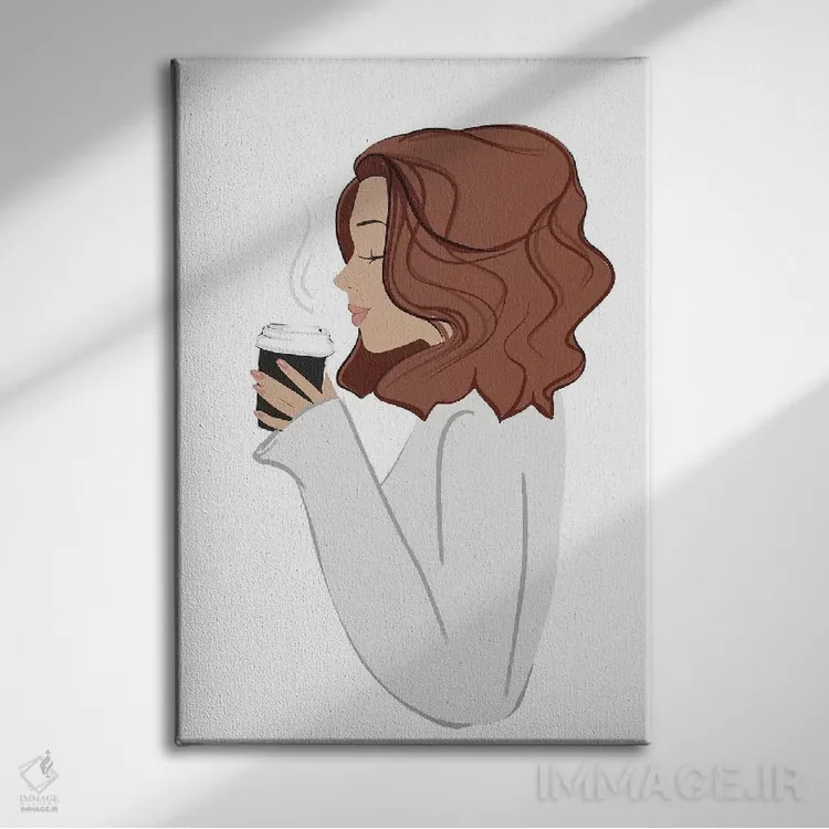 تابلو دکوراتیو Light-Skinned, Red Hair,استراحت قهوه، پوست روشن، موهای قرمز اثر سابینا فن - نمای روبهرو روی دیوار