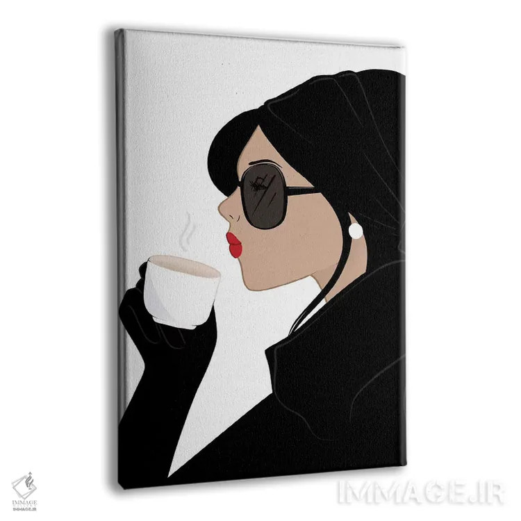 تابلو دکوراتیو Light-Skinned, Black Hair,شیک اسپرسو، پوست روشن، موهای مشکی اثر سابینا فن - نمای پرسپکتیو محصول